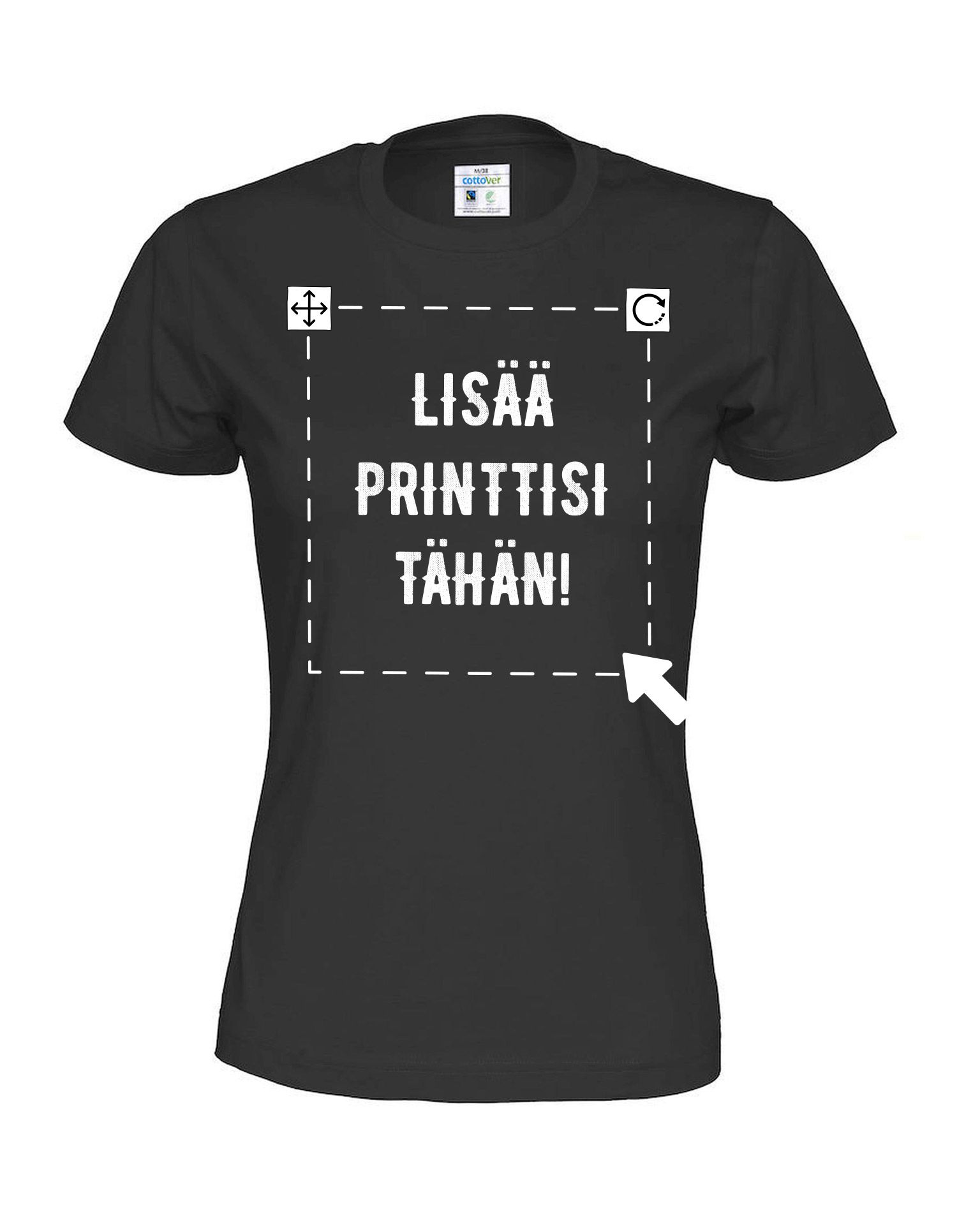 Naisten Luomu T-paita, Musta