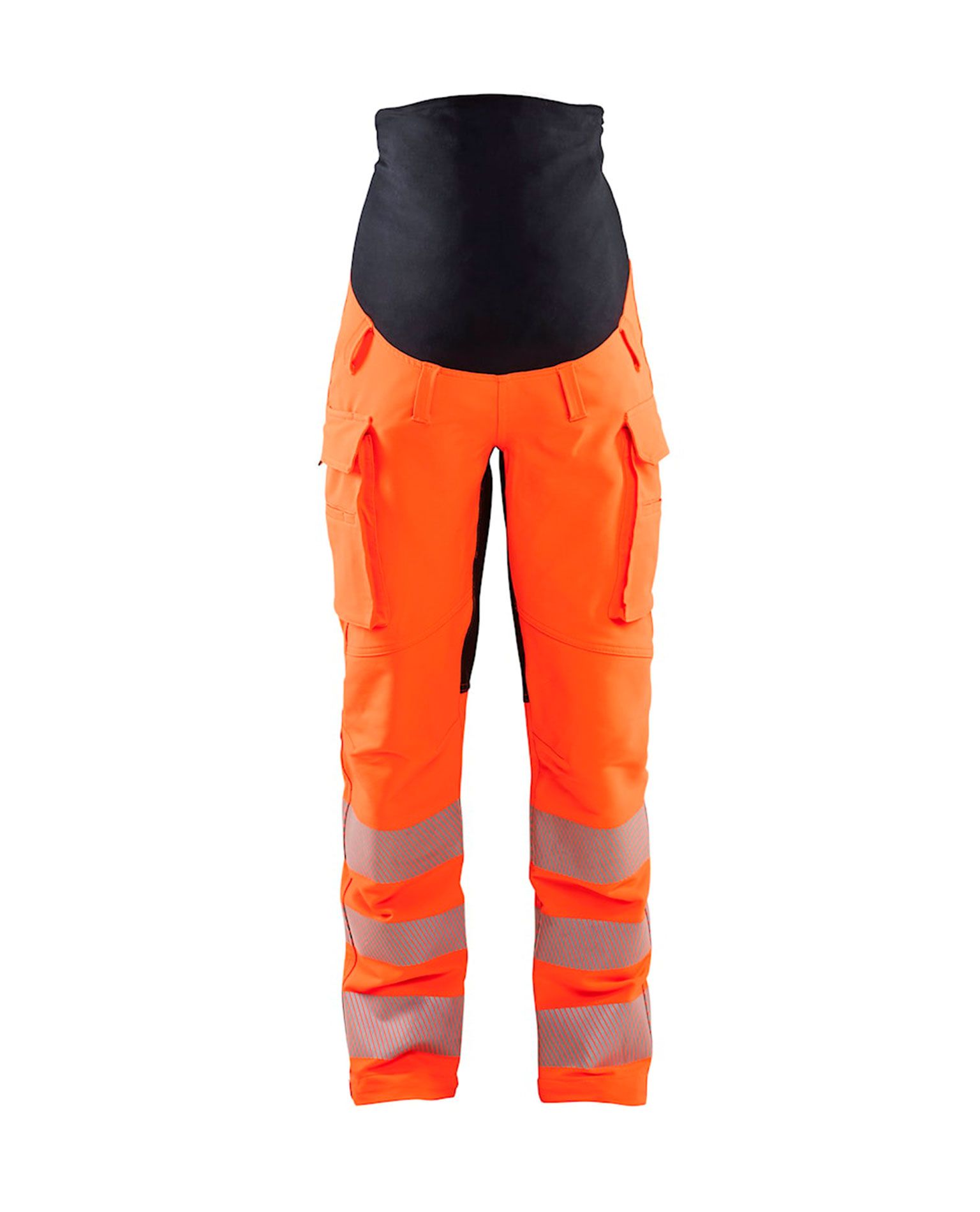 Highvis Äitiyshousut 4-way stretch, Huomio Oranssi/Musta