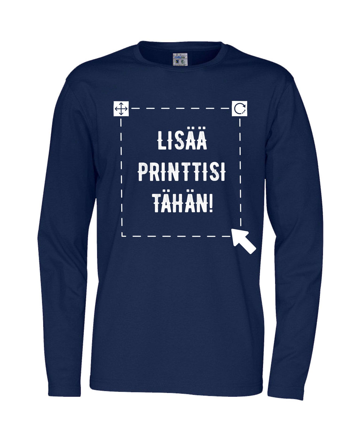 Miesten pitkähihainen Luomu T-paita, Navy