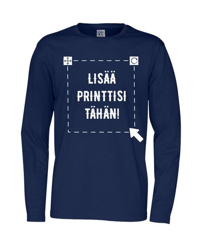 Miesten pitkähihainen Luomu T-paita, Navy