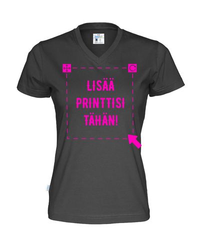 Naisten Luomu T-paita v-aukko, Musta