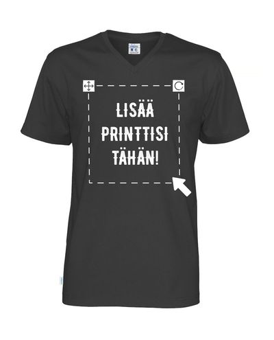 Miesten Luomu T-paita v-aukko, Musta