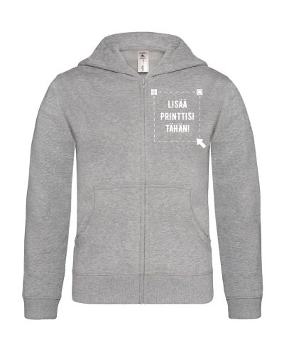 Lasten Vetoketjuhuppari, Heather Grey Lasten Vetoketjuhuppari, Heather Grey