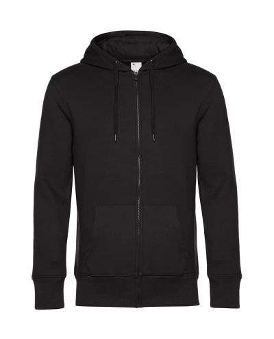 KING Zipped Hooded Sweat, Black Pure