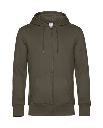 KING Zipped Hooded Sweat, Khaki