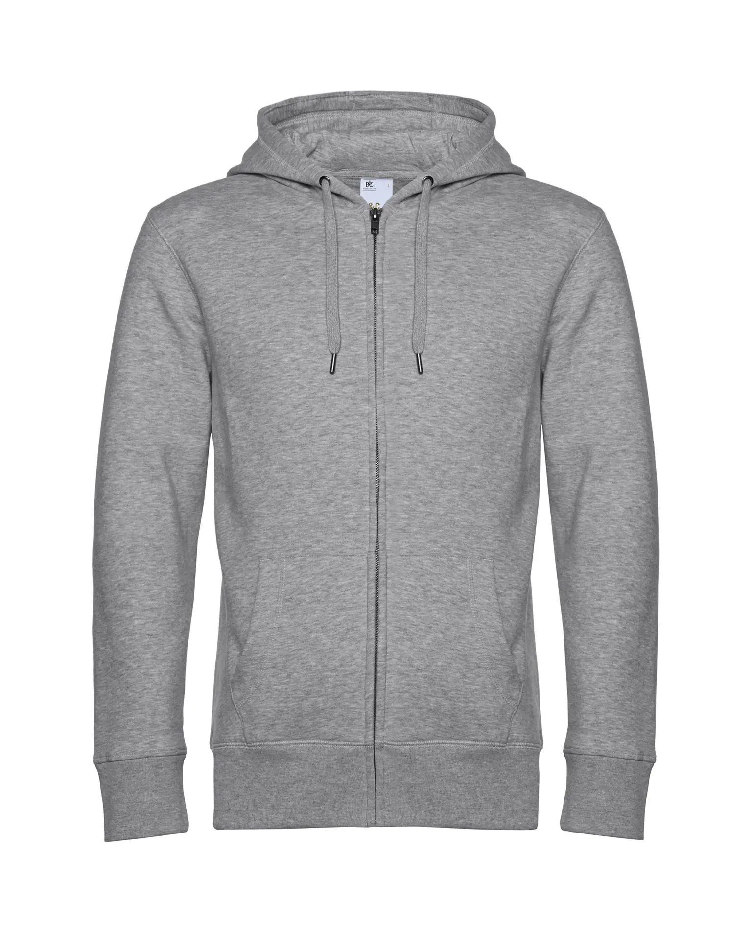 KING Zipped Hooded Sweat, Heather Grey