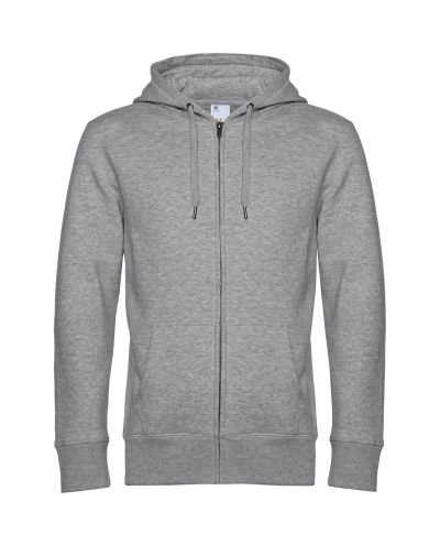 KING Zipped Hooded Sweat, Heather Grey