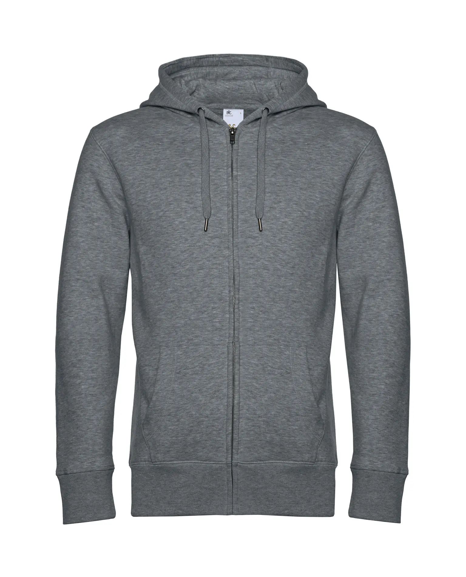 KING Zipped Hooded Sweat, Heather Mid Grey