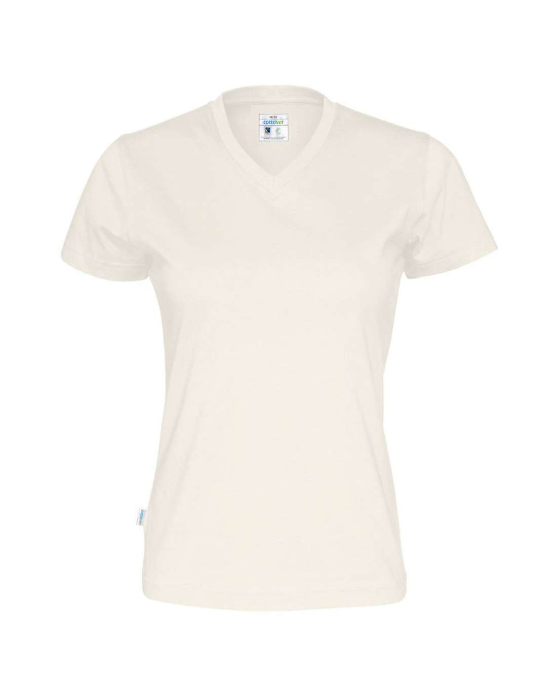Cottover Naisten T-paita, v-aukko, Luonnonvalkoinen