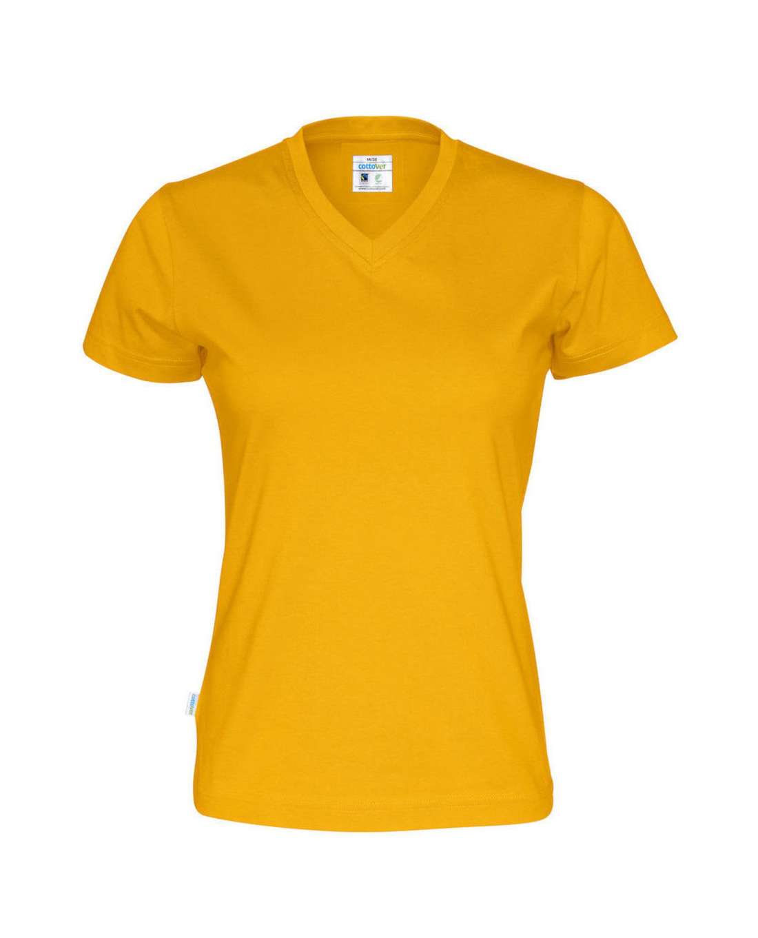 Cottover Naisten T-paita, v-aukko, Keltainen