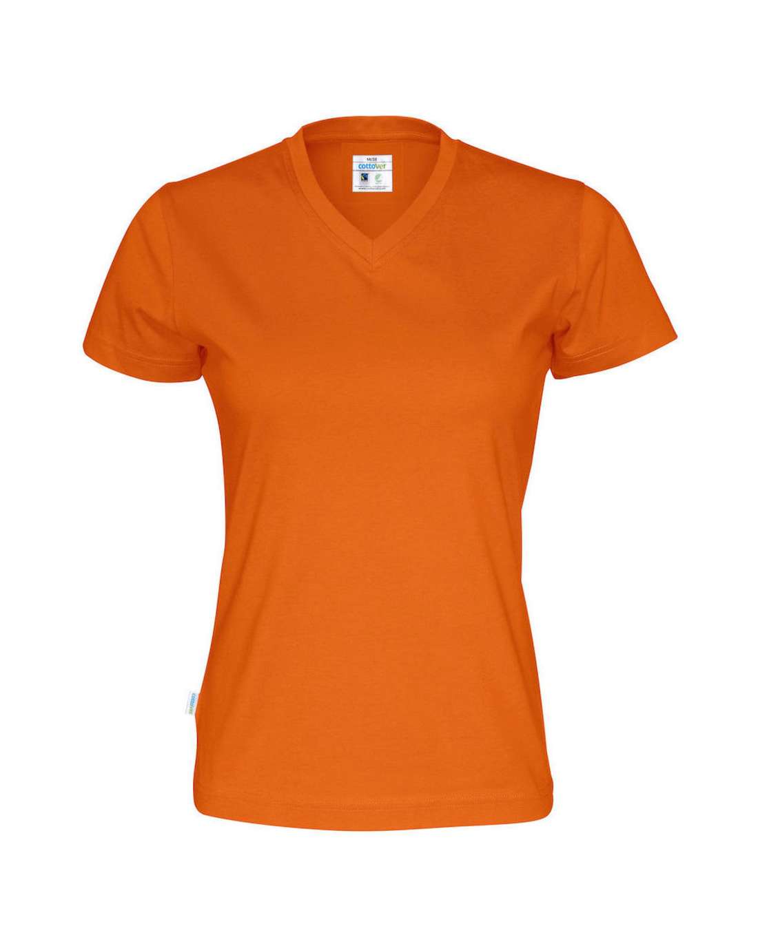 Cottover Naisten T-paita, v-aukko, Oranssi